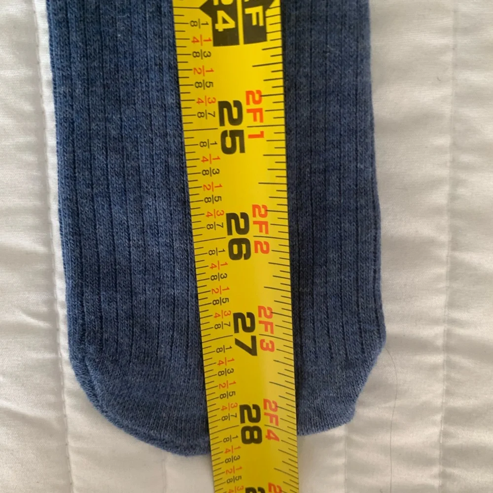 NWOT Tights Girls Size 7 - 10 Blue Ribbed Cotton Stretchy Comfy Warm
